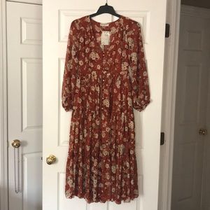 Free People Homemade Floral Midi Dress